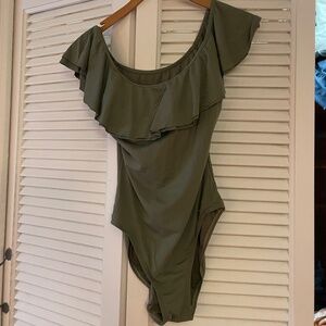 Green bathing suit. Brand: Micheal Kors, Color: forest Green, Size: 8